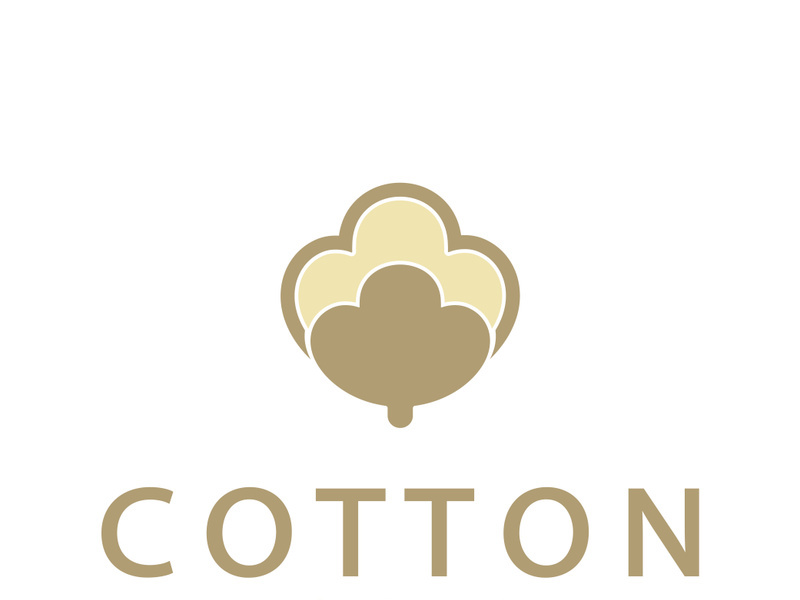 Soft natural organic cotton flower plant logo for cotton plantations, industries,business,textile,clothing and beauty,vector