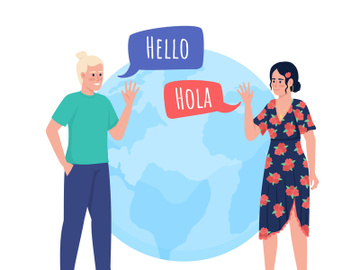 Language partnership illustration preview picture