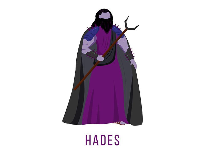 Hades flat vector illustration