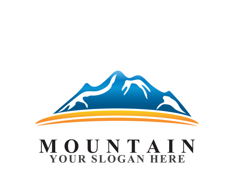 Mountain icon logo template vector illustration design