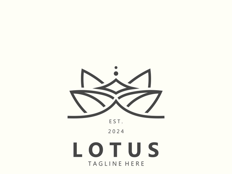Lotus flower minimalist design, elegance Lotus flower logo template