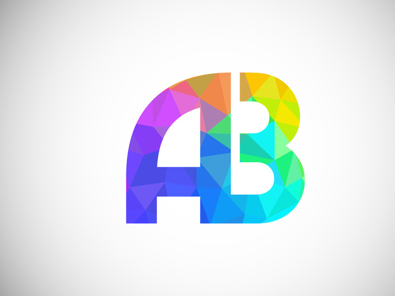 Initial Letter A B Low Poly Logo Design Vector Template. Graphic Alphabet Symbol For Corporate Business Identity