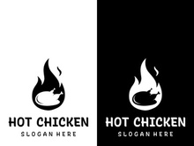 Retro vintage hot chicken logo.