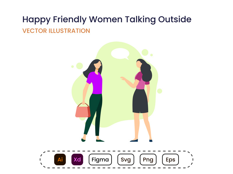 Happy Friendly Woman Talking Outside