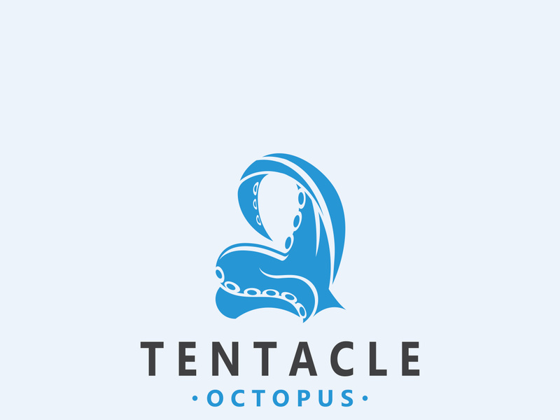 Octopus tentacle logo image design ocean animal vintage illustration