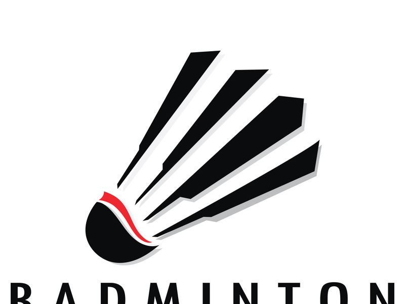 Modern Badminton logo design with Dynamic Shuttlecock and Racket, for championship, sport, sports shop, badminton school, business, company, tournament