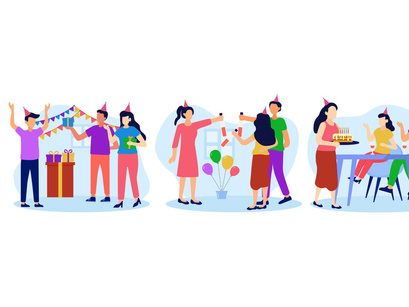 Birthday Flat Illustration