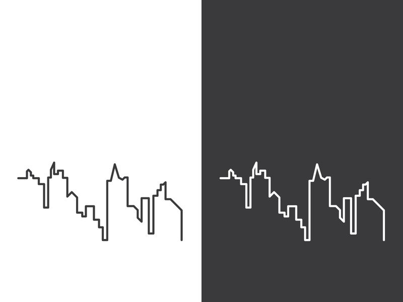 Modern city skyline icon silhouette vector illustration design