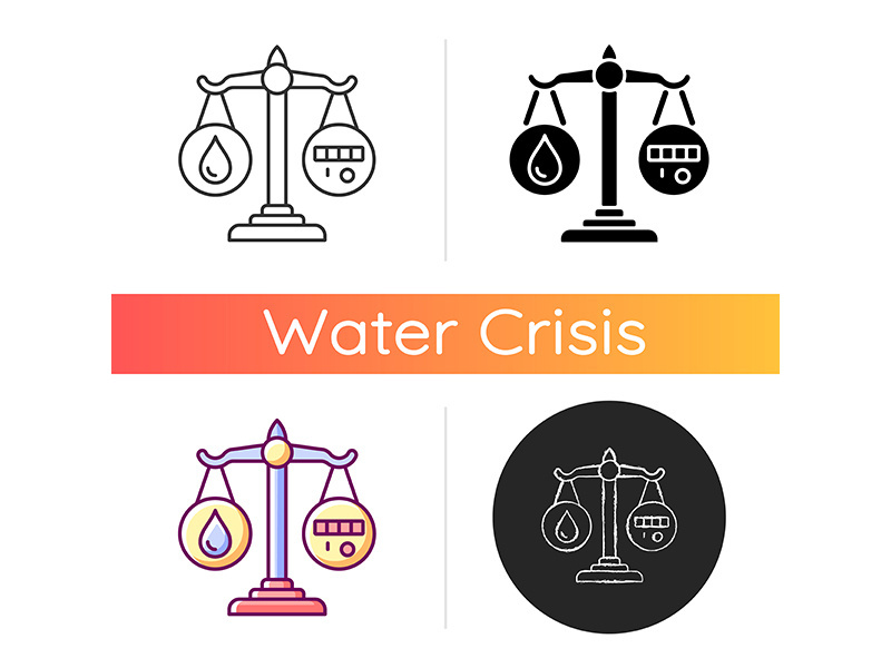 Rational water consumption icon