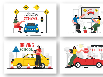 9 Driving School Illustration