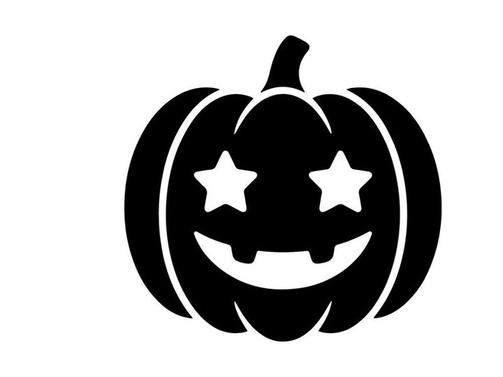 Halloween Pumpkin with Smiling Face and Star Eyes