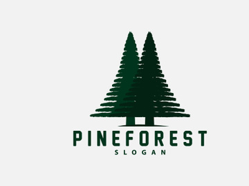 Forest Logo, Vector Forest Wood With Pine Trees Design preview picture