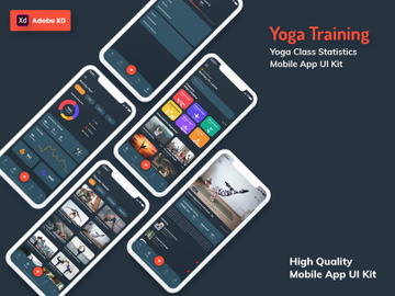 Yoga Class Mobile App Dark Version (XD) preview picture