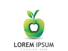 Colorful apple fruit logo design.