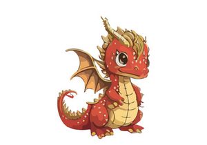 Cute Baby Dragon Watercolor SVG Clipart