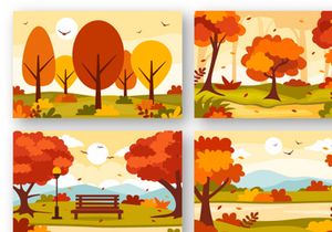 32 Autumn Landscape Background Illustration
