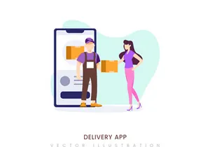 Delivery app flat design concept