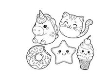 Cute food dessert animals vector illustration flat design