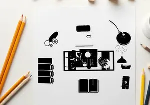 Silhouette of a smart home automation system control panel
