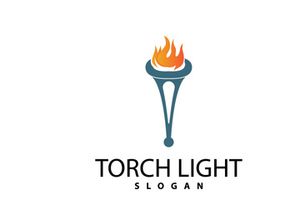 Torch Logo, Olympic Flame Vector, Simple Minimalist Design