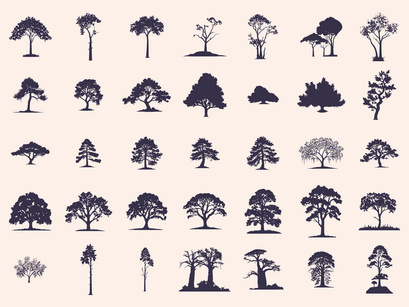 Trees Silhouettes Set