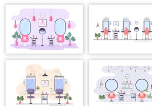 20 Beauty Salon Flat Design Illustration