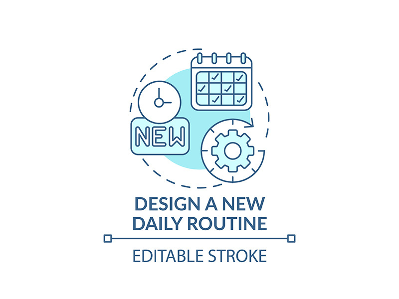 Design of new daily routine concept icon
