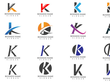 K initial logo letter for business name preview picture
