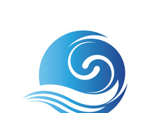 Water wave vector illustration logo template design