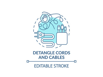 Detangle cords and cables concept icon preview picture