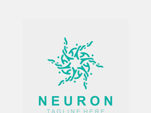 Neuron logo or nerve cell healthy abstract molecule illustration