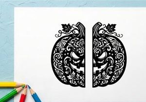 Lanterna de Abóbora Intrincada com Designs Florais e de Folhas