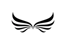Black wing falcon bird logo
