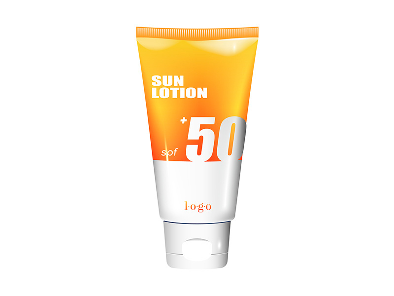 Sun lotion realistic product vector design