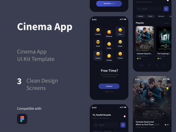 Cinema App UI Kit Template preview picture