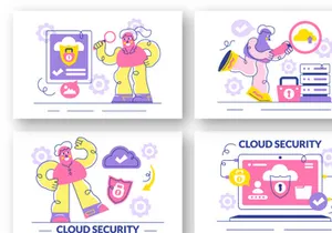 10 Digital Cloud Security Illustration