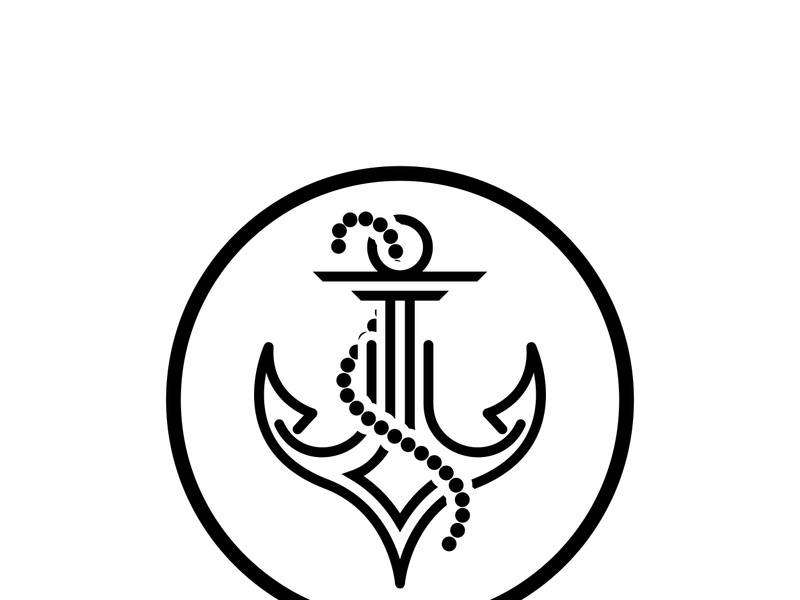 Anchor logo icon boat ship marine navy design vector