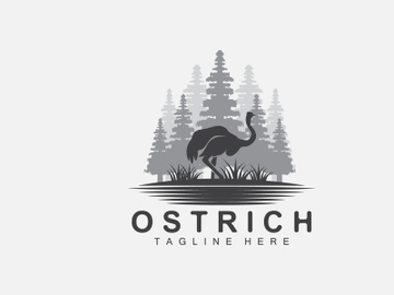 Ostrich Logo Design, Desert Animal Illustration preview picture
