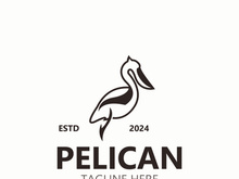 Pelican bird silhoutte vintage logo vector illustration template icon graphic design