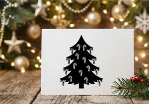 Stylized Christmas Tree with Candy Cane Decorations for Holiday Celebrations