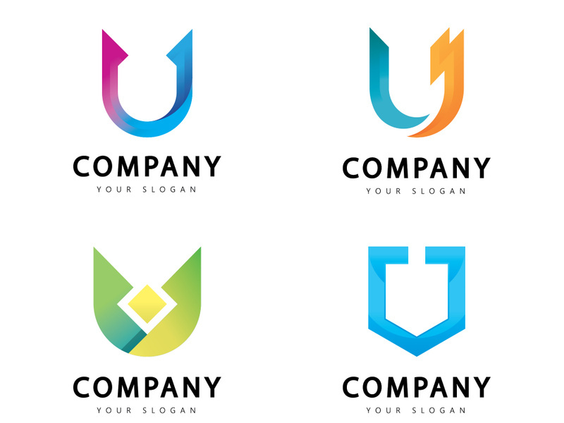 Letter u logo design isolated on white background