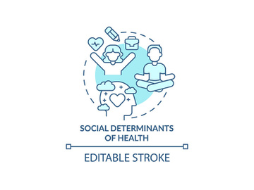 Social determinants of health turquoise concept icon preview picture