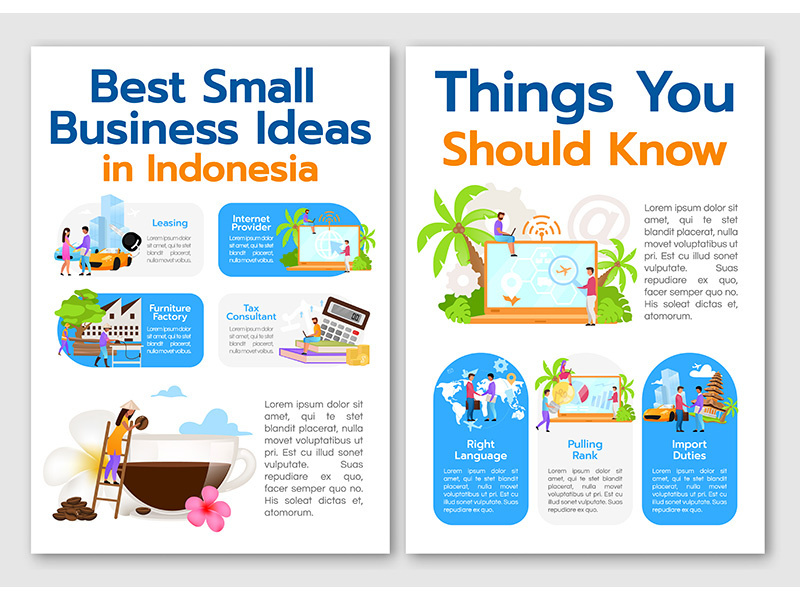 Best small business ideas in Indonesia brochure template