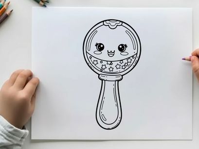 Cute baby pacifier with smiling face vector illustration