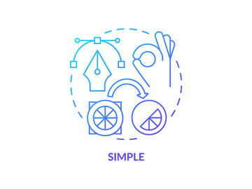 Simple blue gradient concept icon preview picture