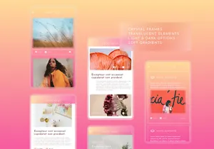 Glass Frost Feed UI Kit 01 - Free Demo