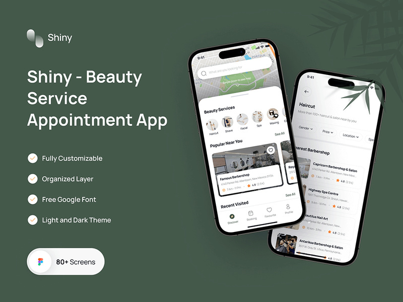 Beauty Service Reservation App UI Kit