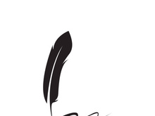 Feather quill design icon and logo illustration classic stationery