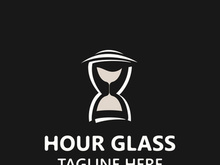 Hourglass logo ancient vintage style object design template flat vector