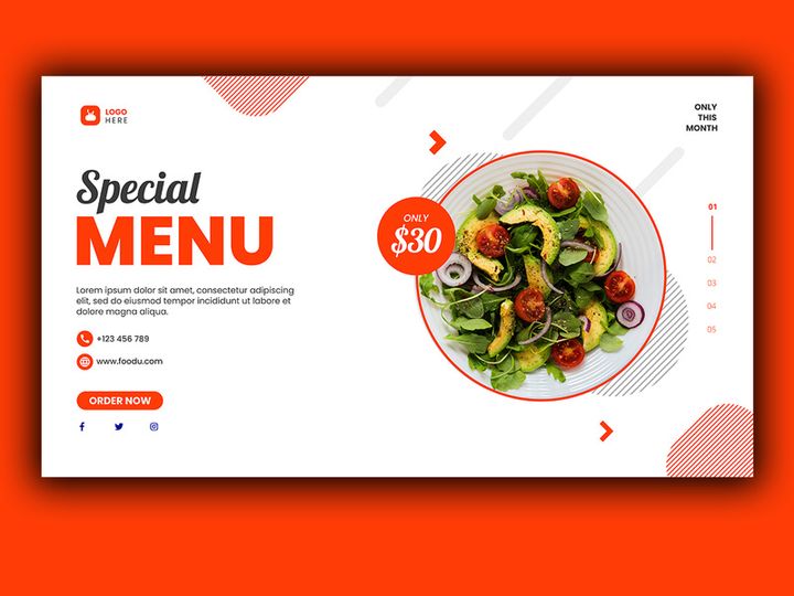 Food Menu Landing Page